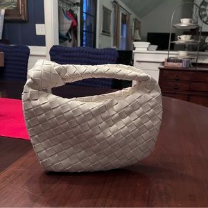 White hand woven bag